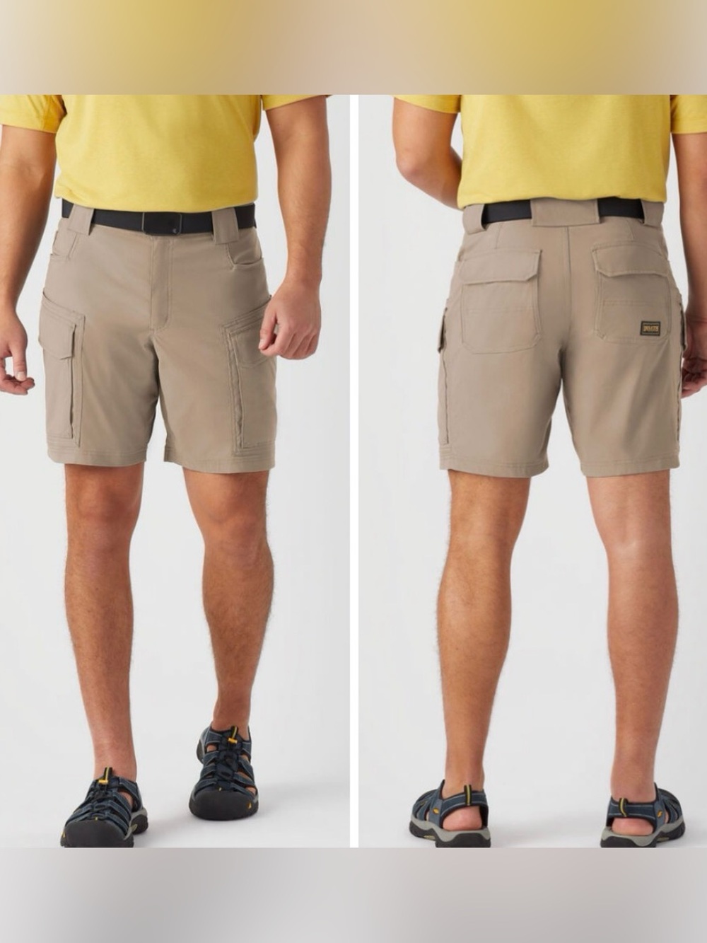 Duluth Trading Flex Dry On The Fly Relaxed Fit 9” Inseam Khaki Cargo Shorts 38
